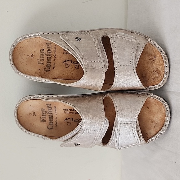 Finn Comfort Jamaika Double Strap Slide In Sandal Bisanzio Silver 39 8-8.5 - Picture 5 of 11